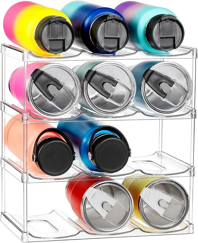 Stackable Large Capacity Water Bottle Storage Rack AdaptationStanleyLarge Diameter Insulated Cup Kitchen Living Room Cabinet Tra
