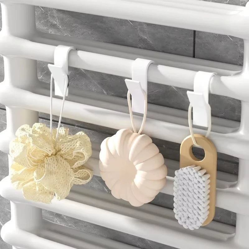 Universal household bathroom door hook, towel rack hanger, heating radiator rail hook clip, storage rack, clothes scarf hook