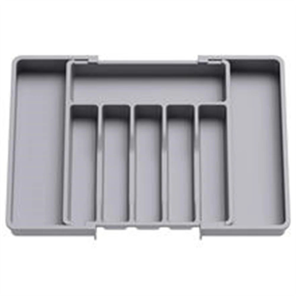 1pc Silverware Drawer Organizer Adjustable Flatware Tableware Organizer Expandable Plastic Utensil Tray for Spoons Forks Knives