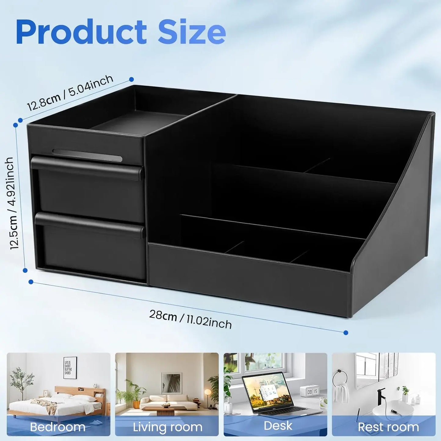 Cosmetics Storage Box for Men Mens Perfume Cologne Countertop Organizer Essentials Gifts Valentines Day Gifts Bedroom Storage
