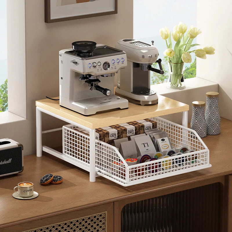 2026 New Multi-Use Kitchen Countertop Organizer - Spacious Shelf for Microwave, Spice Jars, Coffee Machine and Printer