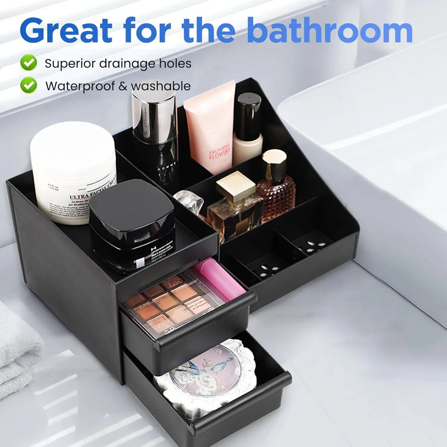 Cosmetics Storage Box for Men Mens Perfume Cologne Countertop Organizer Essentials Gifts Valentines Day Gifts Bedroom Storage