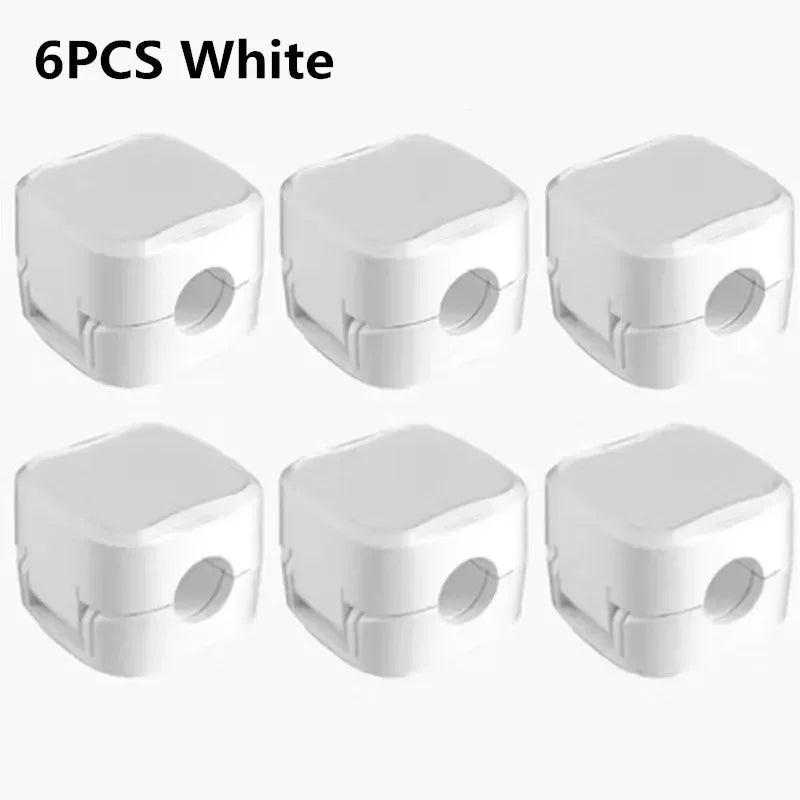 3/6pcs Office Desktop Magnetic Cable Organizer, Mobile Data Cable Storage Fixture, Wall Plug, Wiring Hook