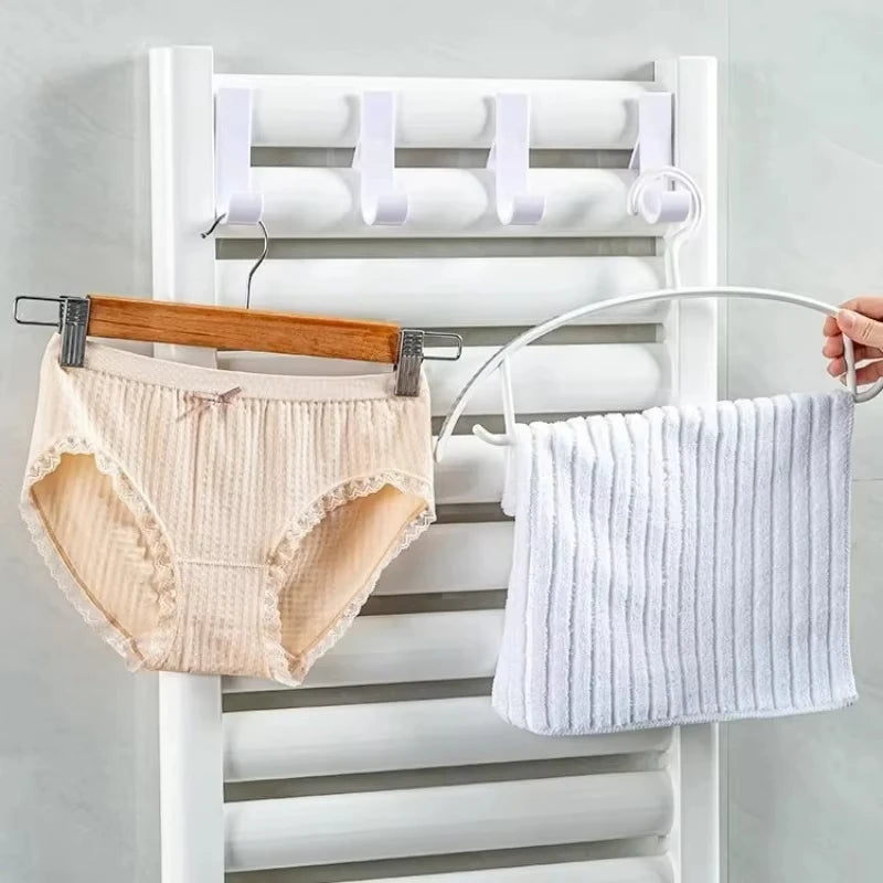 Universal household bathroom door hook, towel rack hanger, heating radiator rail hook clip, storage rack, clothes scarf hook