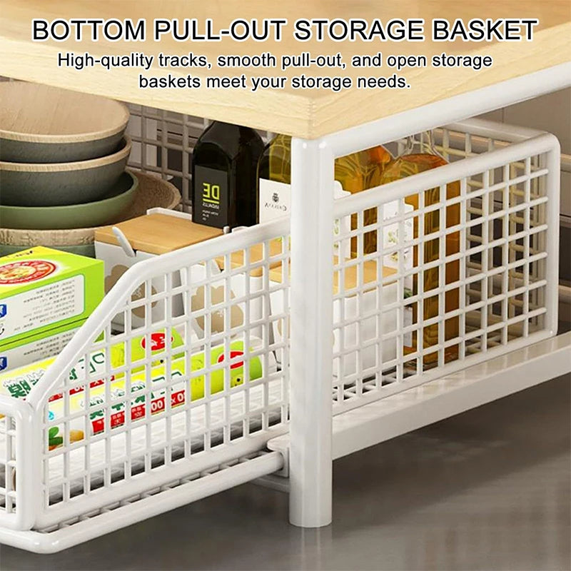 2026 New Multi-Use Kitchen Countertop Organizer - Spacious Shelf for Microwave, Spice Jars, Coffee Machine and Printer